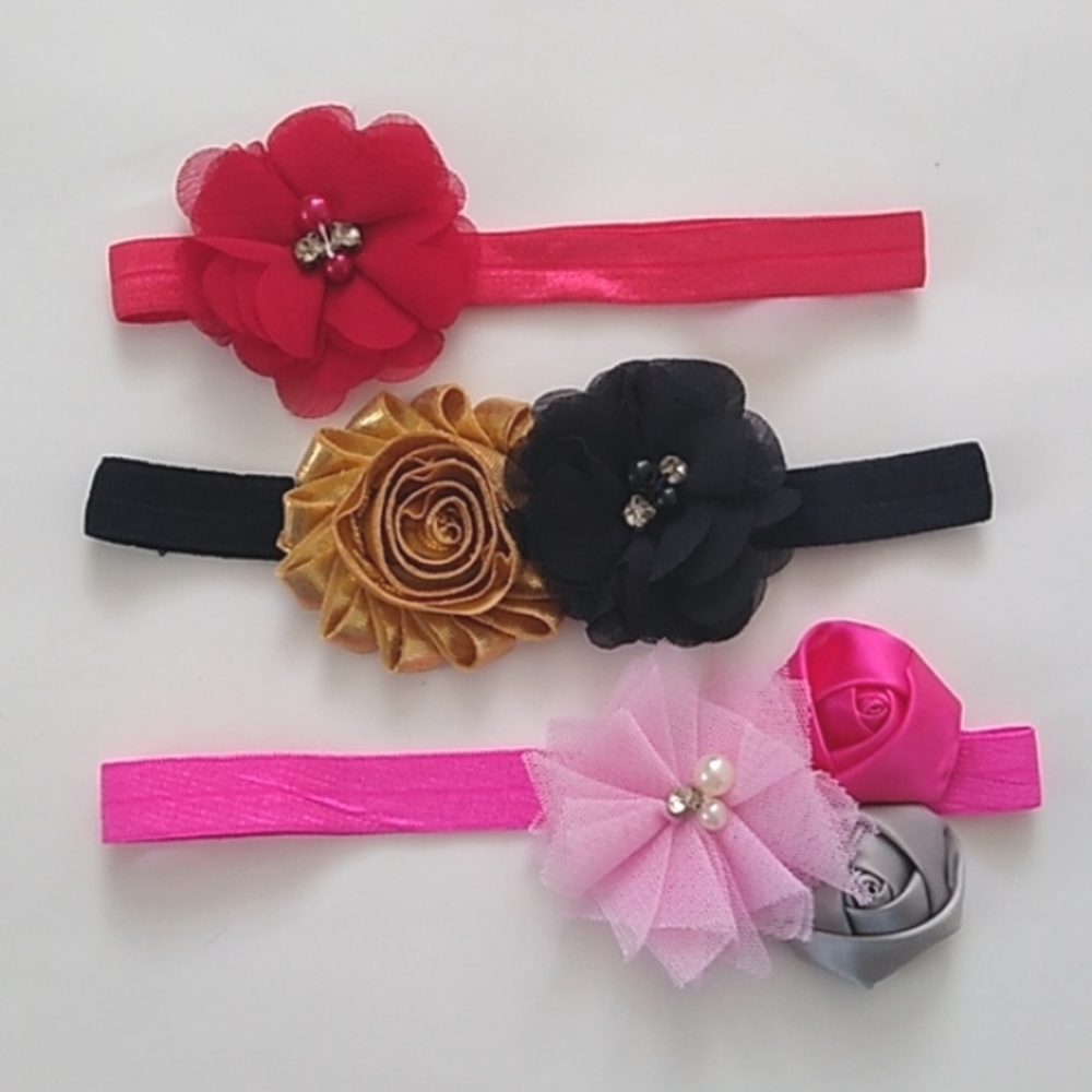Baby Headbands Set of 3 NEW Hair Bands for Girls